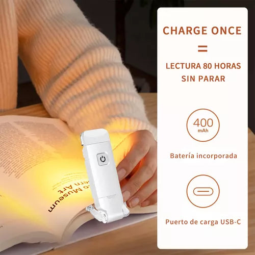 Usb Rechargeable Book Reading Light With Brightness Adjustable For Eye-Protection