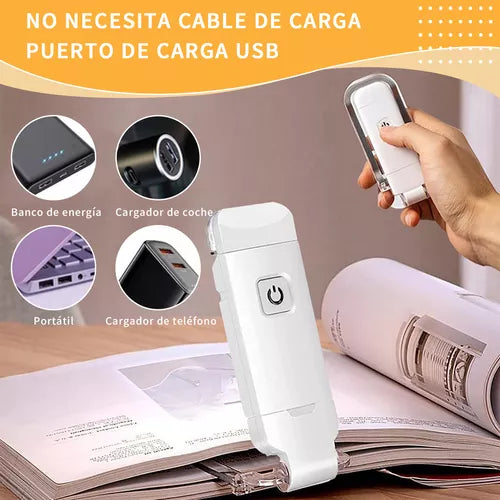 Usb Rechargeable Book Reading Light With Brightness Adjustable For Eye-Protection