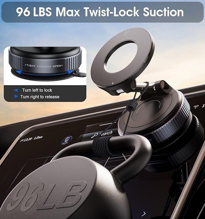 Vacuum Magnetic Phone Holder Foldable Design 360°