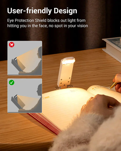 Usb Rechargeable Book Reading Light With Brightness Adjustable For Eye-Protection