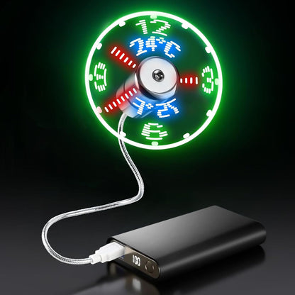 USB LED Fan with Programmable CD Customized Message