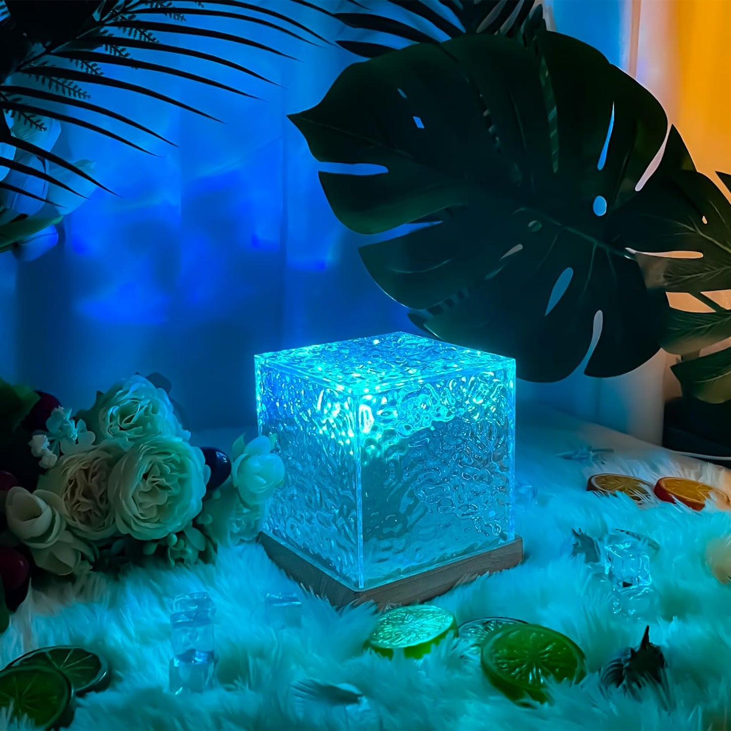 Rotating Water Ripple Night Light Aura Lamp