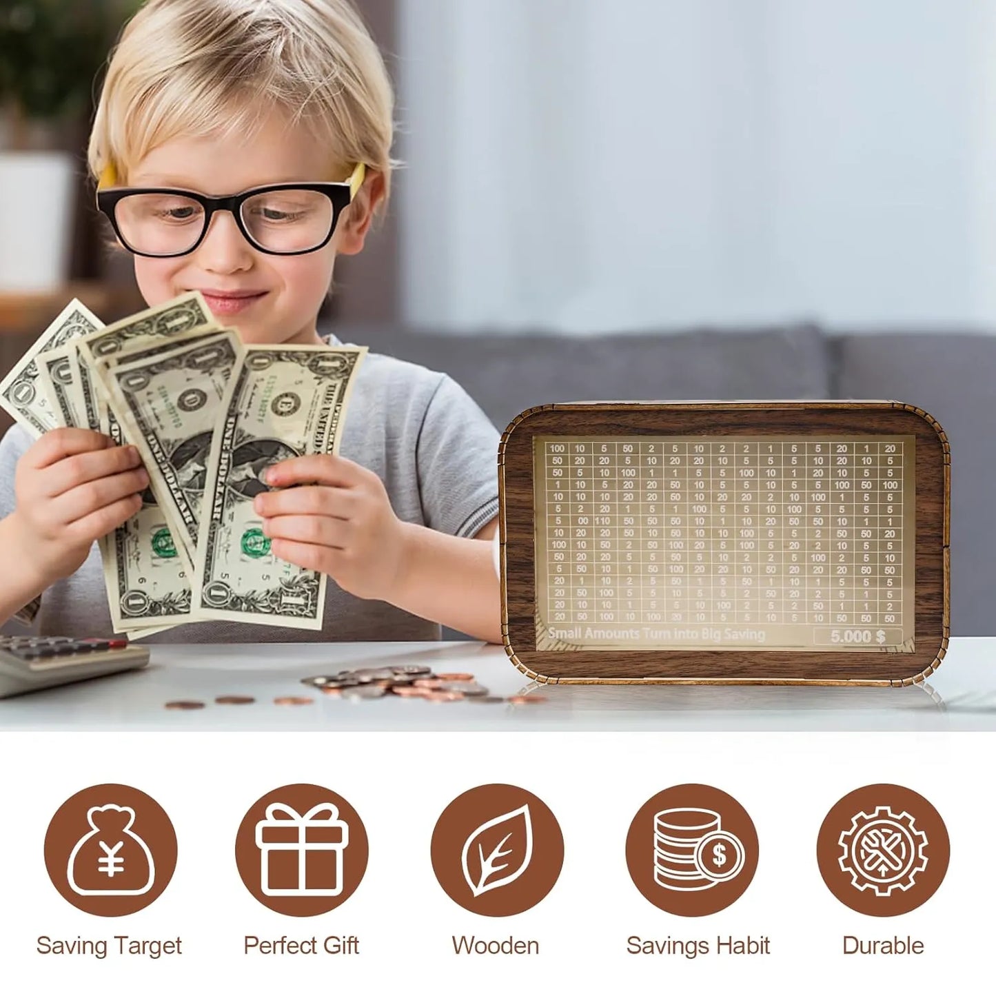 Savings Challenge Piggy Bank
