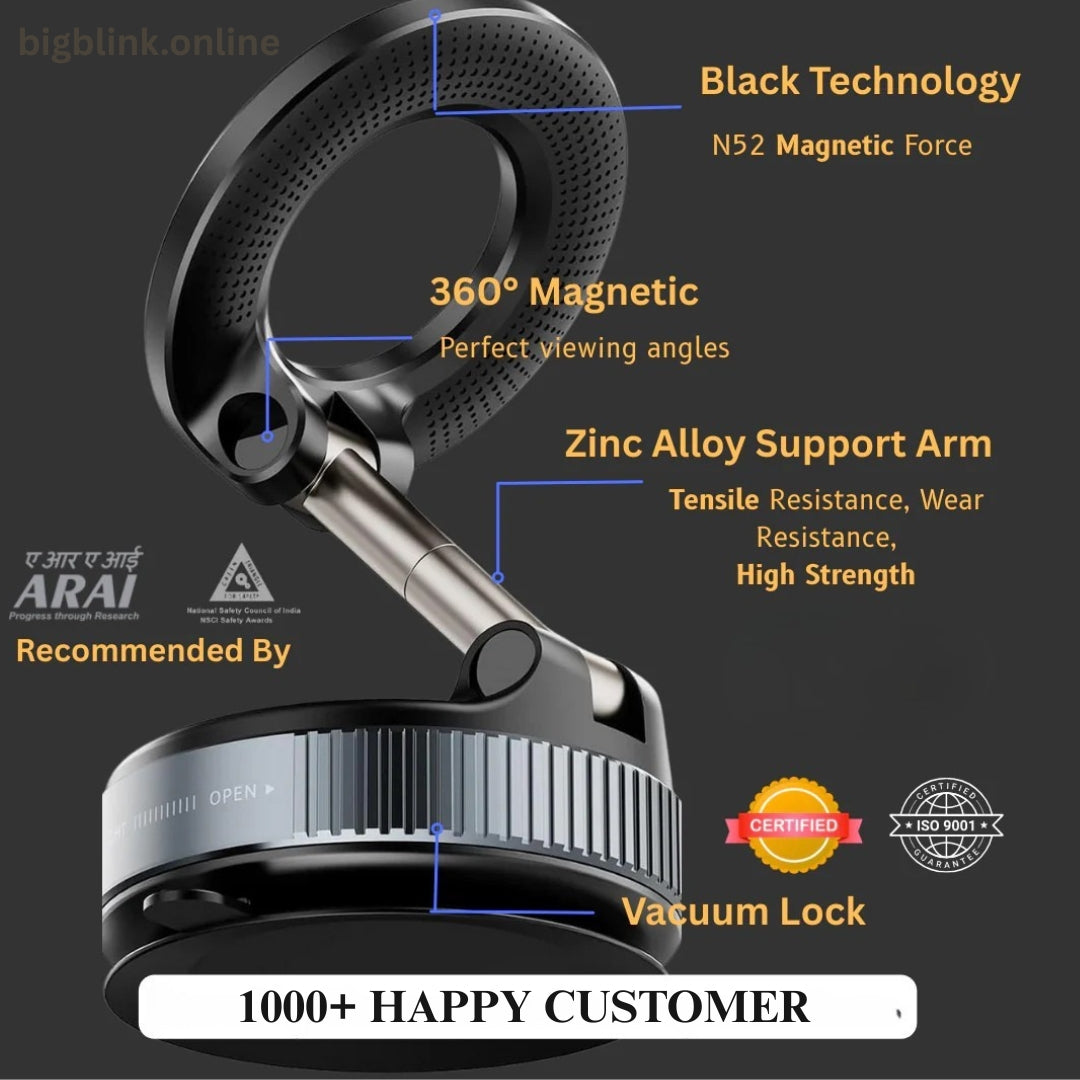Vacuum Magnetic Phone Holder Foldable Design 360°