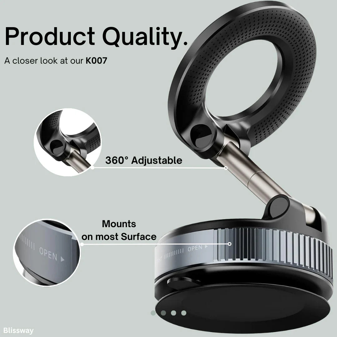 Vacuum Magnetic Phone Holder Foldable Design 360°