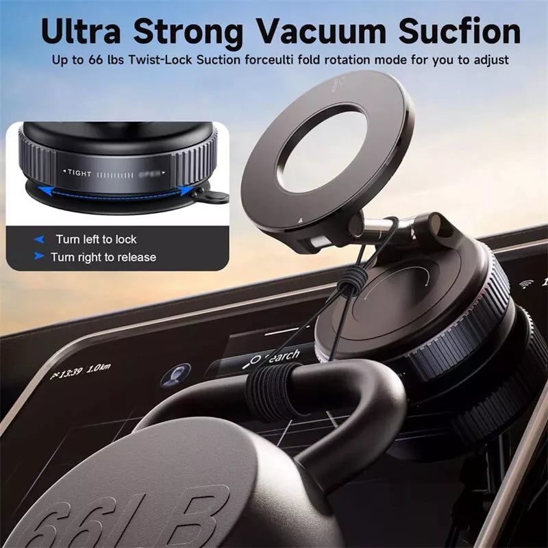Vacuum Magnetic Phone Holder Foldable Design 360°