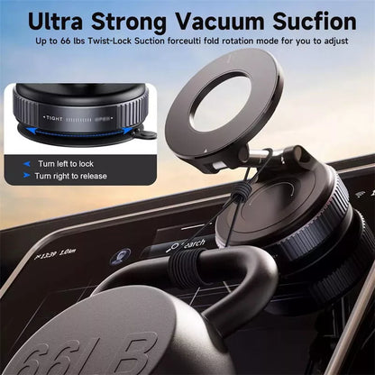 Vacuum Magnetic Phone Holder Foldable Design 360°